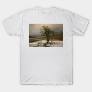 Oak Tree by the Elbe in Winter by Johan Christian Dahl T-Shirt